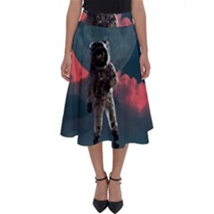 Astronaut-moon-space-nasa-planet Perfect Length Midi Skirt by Jancukart