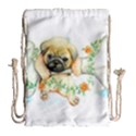 Pug-watercolor-cute-animal-dog Drawstring Bag (Large) View2