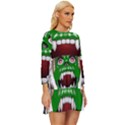 Monster-mask-alien-horror-devil Long Sleeve Babydoll Dress View3