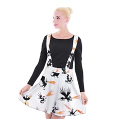 Dragon-phoenix-fire-bird-ancient Suspender Skater Skirt