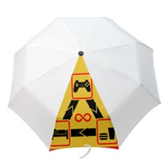 Gamer-geek-video-game-sign-fan Folding Umbrellas by Jancukart