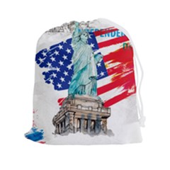 Statue Of Liberty Independence Day Poster Art Drawstring Pouch (2xl) by Jancukart