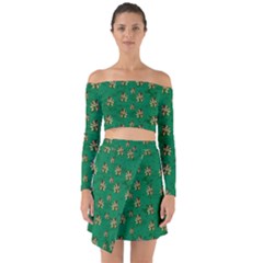 Water Lilies In The Soft Clear Warm Tropical Sea Off Shoulder Top With Skirt Set