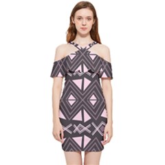 Abstract Pattern Geometric Backgrounds Shoulder Frill Bodycon Summer Dress by Eskimos