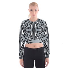 Abstract Pattern Geometric Backgrounds   Cropped Sweatshirt by Eskimos