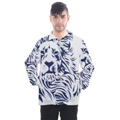 Head Art-lion Drawing Men s Half Zip Pullover by Jancukart