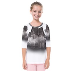 Haunted-night Building Kids  Quarter Sleeve Raglan Tee