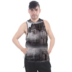 Haunted-night Building Men s Sleeveless Hoodie by Jancukart