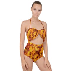 Fall Scallop Top Cut Out Swimsuit by artworkshop