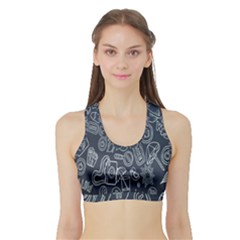 Internet Planet Drinks Sports Bra With Border by artworkshop