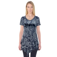 Internet Planet Drinks Short Sleeve Tunic  by artworkshop