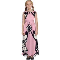 Baloon Love Mickey & Minnie Mouse Kids  Satin Sleeveless Maxi Dress by nate14shop