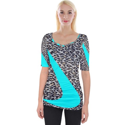 Just Do It Leopard Silver Wide Neckline Tee by nate14shop