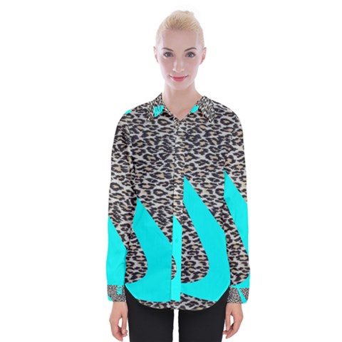 Just Do It Leopard Silver Womens Long Sleeve Shirt by nate14shop