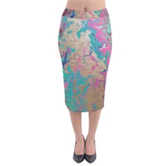 Freedom To Pour Velvet Midi Pencil Skirt by Hayleyboop