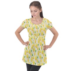 Background-a 001 Puff Sleeve Tunic Top