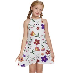 Background-a 009 Kids  Halter Collar Waist Tie Chiffon Dress