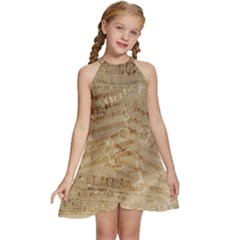 Background-a 010 Kids  Halter Collar Waist Tie Chiffon Dress