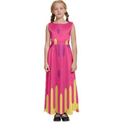 Background-a 013 Kids  Satin Sleeveless Maxi Dress by nate14shop