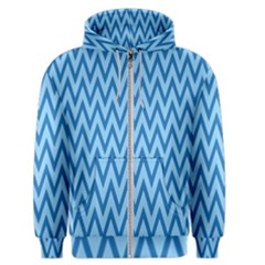 Background-cevrons-blue-001 Men s Zipper Hoodie by nate14shop