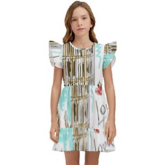 Big-ben-paris-clock-tower-vector-painted-london Kids  Winged Sleeve Dress