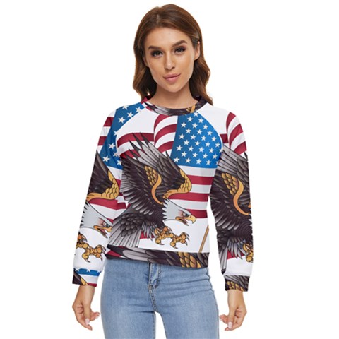 American-eagle- Clip-art Women s Long Sleeve Raglan Tee by Jancukart