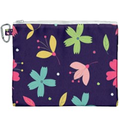 Colorful Floral Canvas Cosmetic Bag (xxxl)