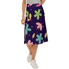 Colorful Floral Midi Panel Skirt