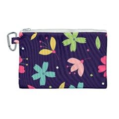 Colorful Floral Canvas Cosmetic Bag (large) by hanggaravicky2