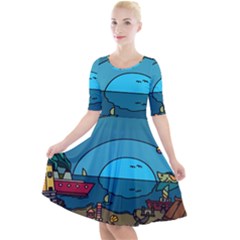 Artwork Art Kids Quarter Sleeve A-line Dress by artworkshop