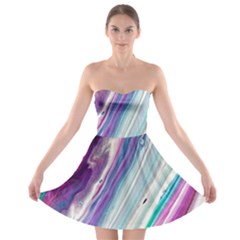 Color Acrylic Paint Art Strapless Bra Top Dress by artworkshop