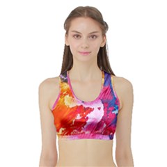 Colorful Painting Sports Bra With Border by artworkshop