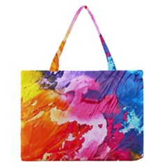 Colorful Painting Zipper Medium Tote Bag by artworkshop