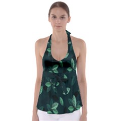 Plant Leaves Babydoll Tankini Top by artworkshop