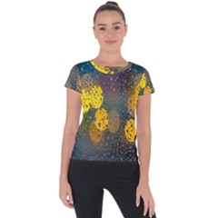 Raindrops Water Short Sleeve Sports Top  by artworkshop