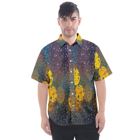 Raindrops Water Men s Short Sleeve Shirt by artworkshop