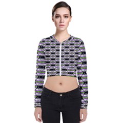 Hackers Town Void Mantis Hexagon Agender Nine 9 Stripe Pride Flag Long Sleeve Zip Up Bomber Jacket by WetdryvacsLair