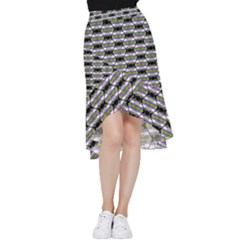 Hackers Town Void Mantis Hexagon Agender Nine 9 Stripe Pride Flag Frill Hi Low Chiffon Skirt by WetdryvacsLair