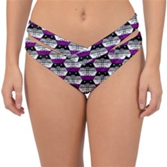 Hackers Town Void Mantis Hexagon Asexual Ace Pride Flag Double Strap Halter Bikini Bottom by WetdryvacsLair