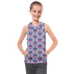 Hackers Town Void Mantis Hexagon Bigender Seven 7 Stripe Pride Flag Kids  Sleeveless Hoodie by WetdryvacsLair