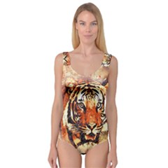 Tiger-portrait-art-abstract Princess Tank Leotard 