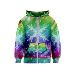 Christmas-snowflake-background Kids  Zipper Hoodie