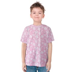 Pink-floral-background Kids  Cotton Tee