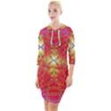 Lava Liquid Quarter Sleeve Hood Bodycon Dress View1