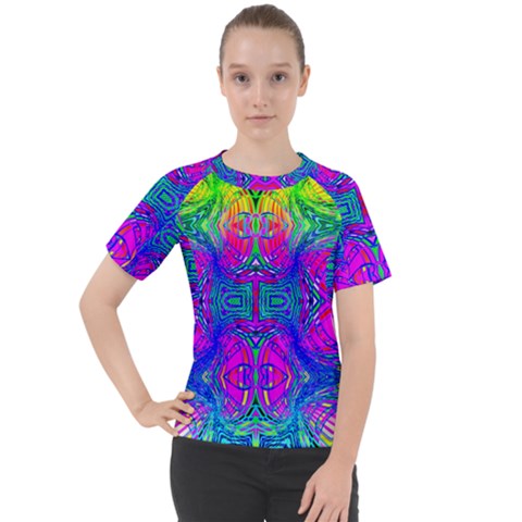 Liquidy Rainbow Women s Sport Raglan Tee by Thespacecampers