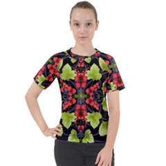 Pattern-berry-red-currant-plant Women s Sport Raglan Tee