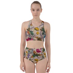 Flowers-b 003 Racer Back Bikini Set by nate14shop