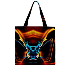 Duck-crazy-duck-abstract Zipper Grocery Tote Bag