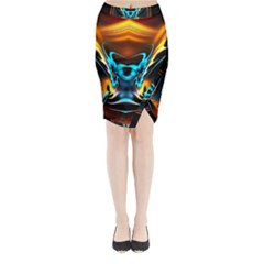 Duck-crazy-duck-abstract Midi Wrap Pencil Skirt