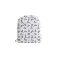 Robot Dog Drawing Motif Pattern Drawstring Pouch (small) by dflcprintsclothing